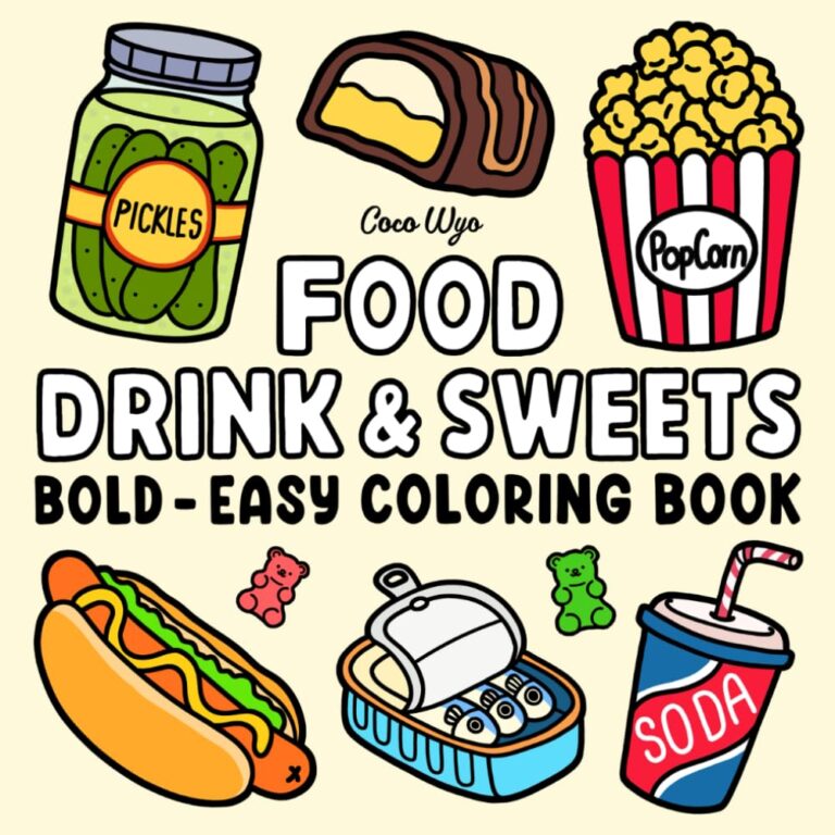 Food & Drink Coloring Book for All