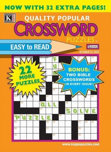 Quality Popular Crossword Puzzles Magazine