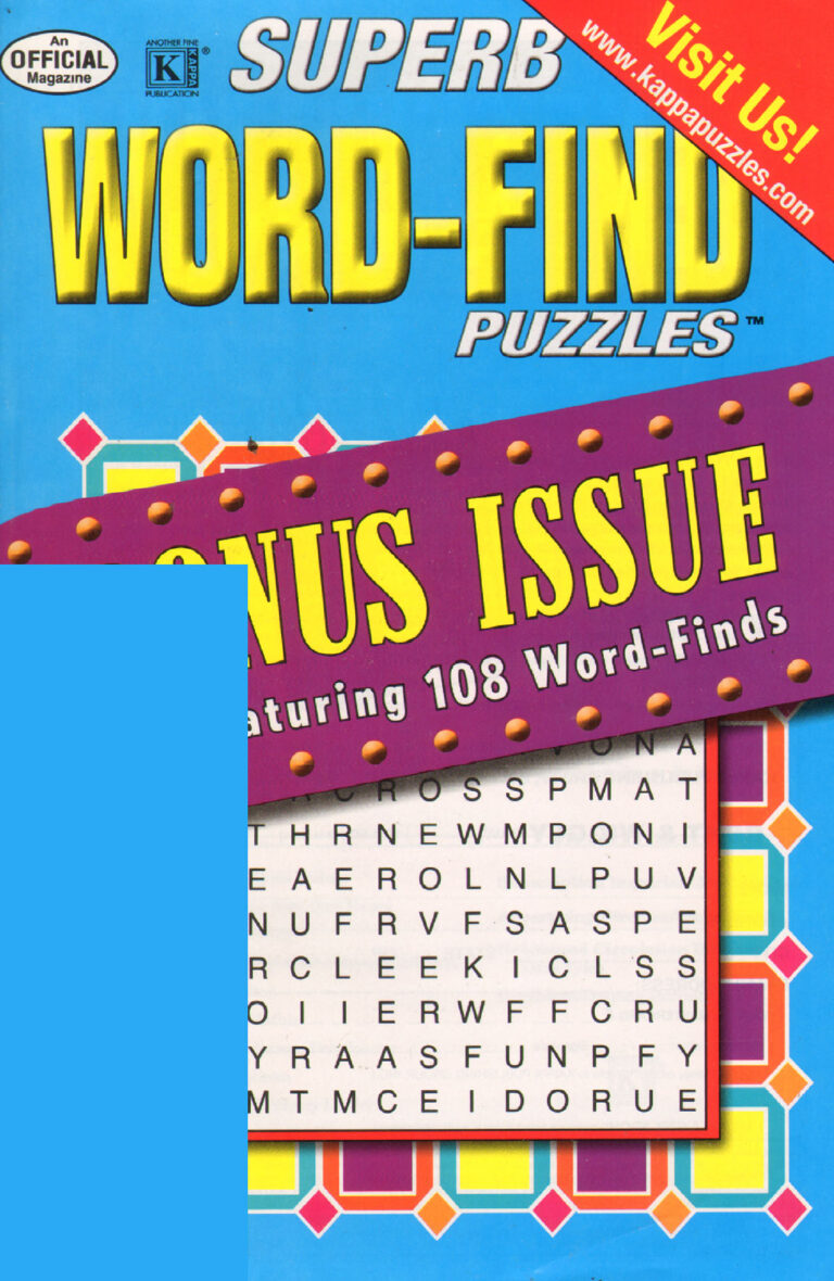 Superb Word Find Bonus Magazine